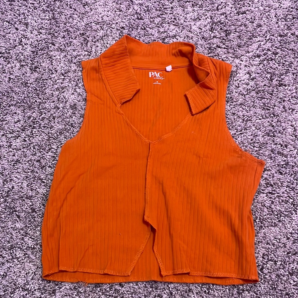 Orange cut out tank top